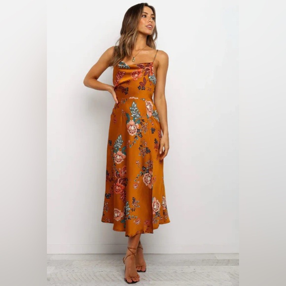 Petal & Pup ALEJANDRA COWL NECK MIDI DRESS - Picture 1 of 7